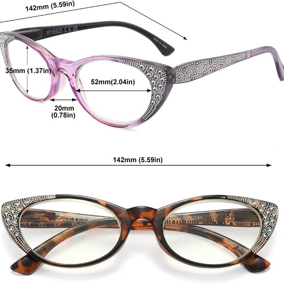 6 pack Cat Eye Reading Glasses for Women +1.0 - Picture 2 of 7
